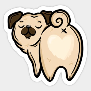 Fawn Pug Butt Sticker